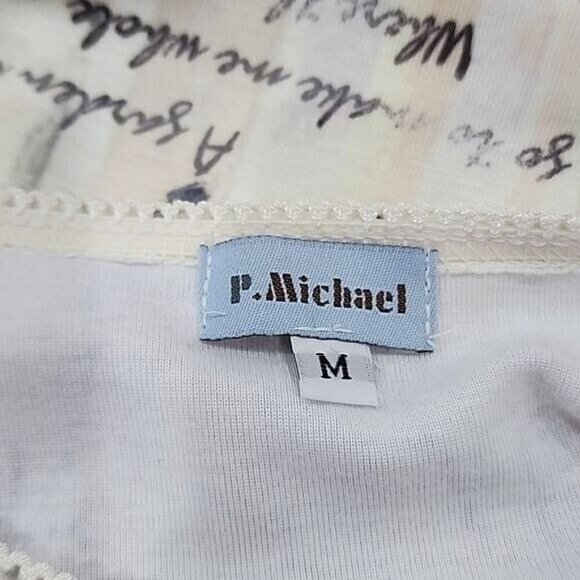 P Michael vintage Y2K 3/4 sheer leeves top W/beading Medium - Picture 4 of 7